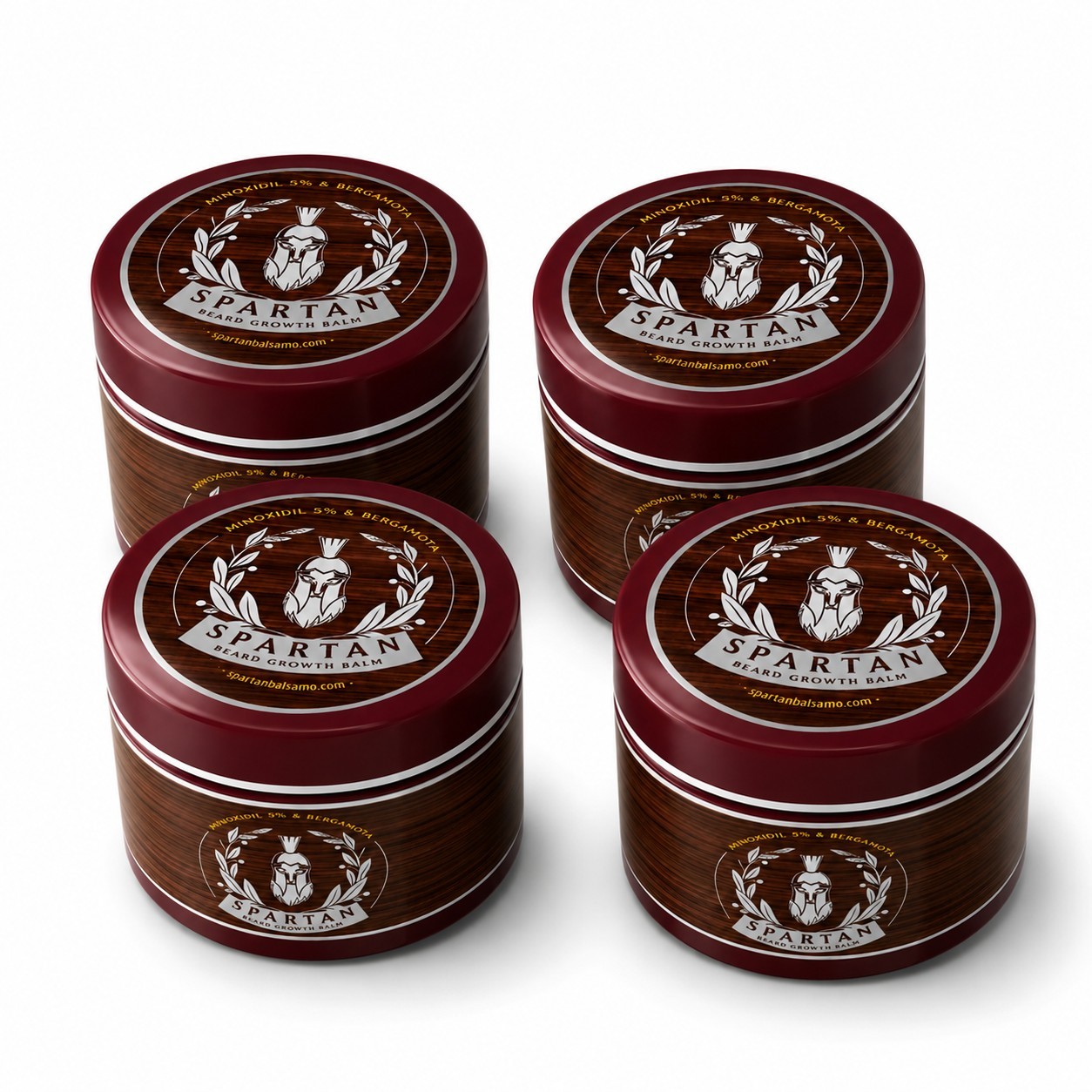 Spartan Beard & Mustache Growth Balm Active 5% Biotin Thicker Beard 4 Pack