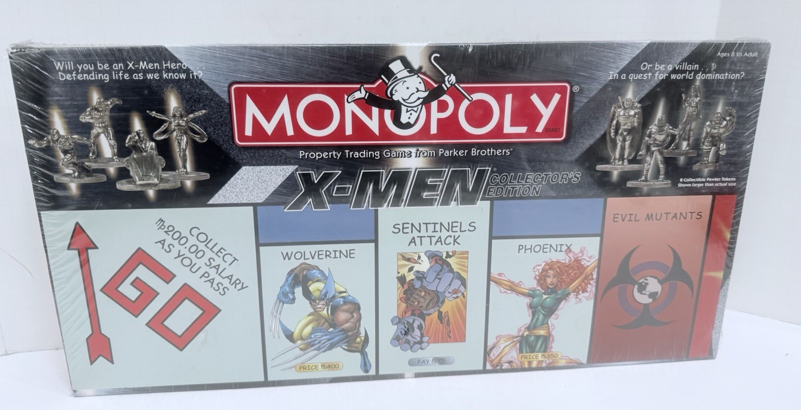 Vintage Monopoly X-Men Collector\'s Edition Board Game 2000 Hasbro New Sealed
