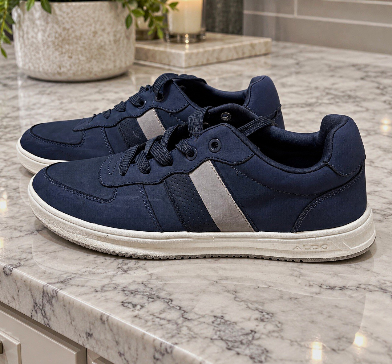 ALDO Men’s Lace Up Athletic European Sneakers Business Casual Shoes Blue Sz 7.5 ALDO Men’s Lace Up Athletic European Sneakers Business Casual Shoes Blue Sz 7.5