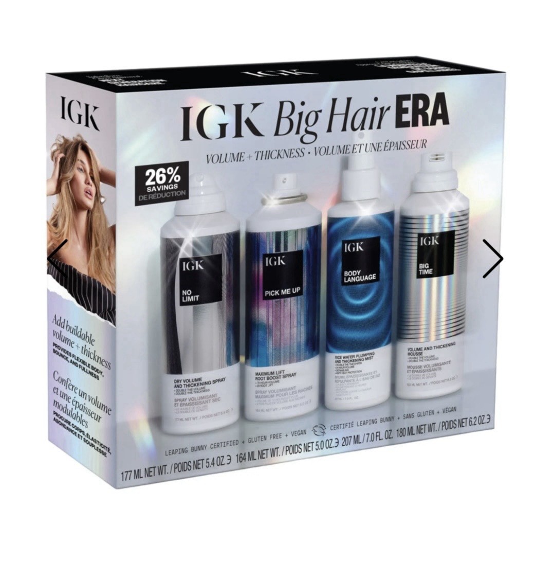 IGK Big Time Volumizing Hair Set (4-Piece Kit) NEW/FACTORY SEALED