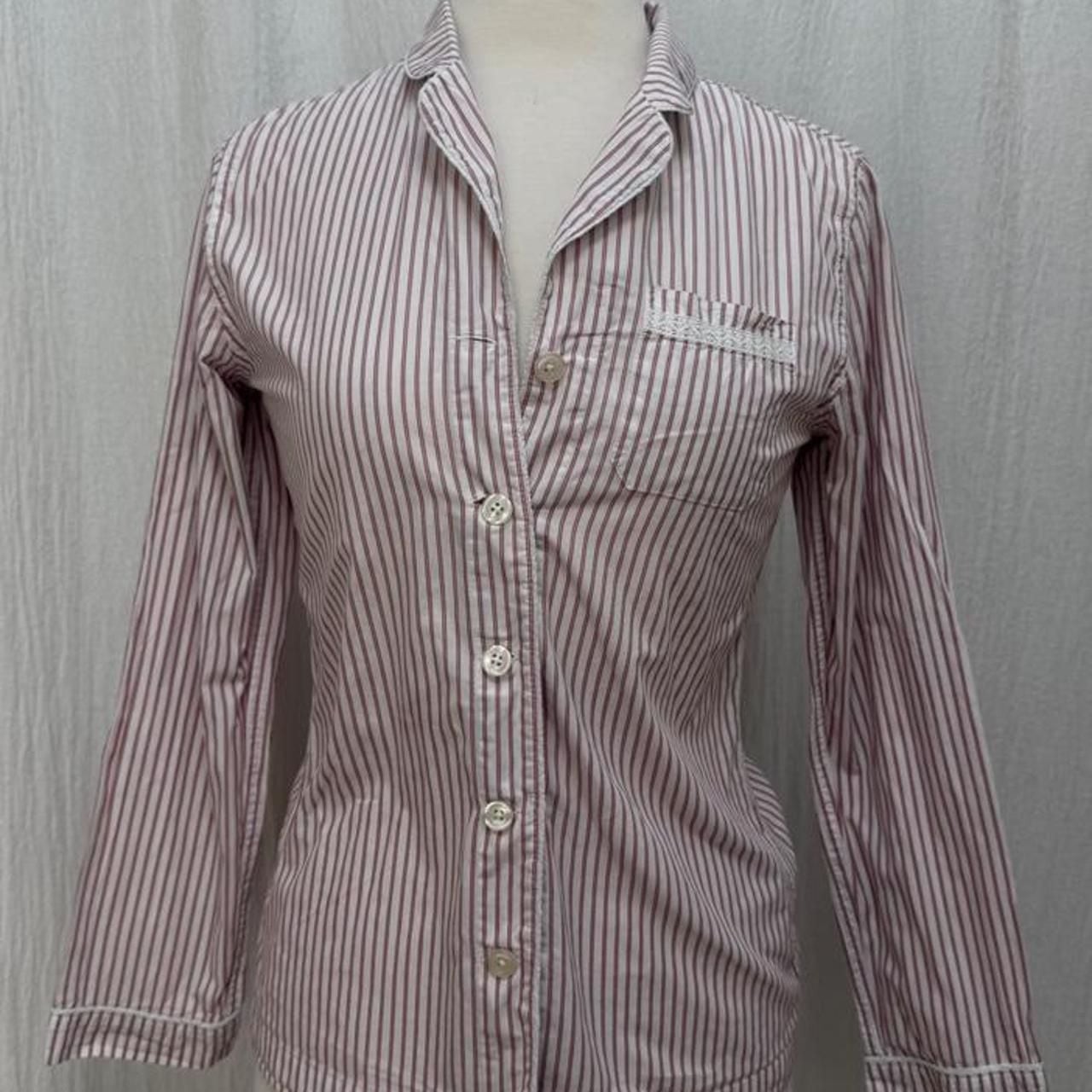 Brooks Brothers 346 Pajama Shirt Size XS Red White Striped Cotton Brooks Brothers 346 Pajama Shirt Size XS Red White Striped Cotton