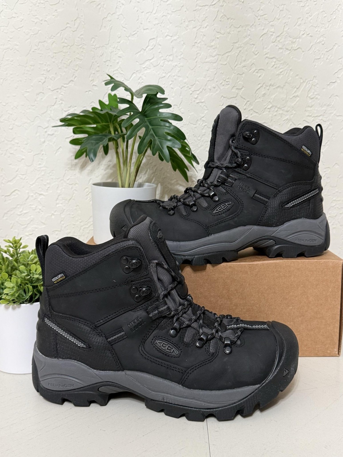 KEEN Utility Boots Mens Size 8.5 Black Pittsburgh Energy WP Waterproof Work