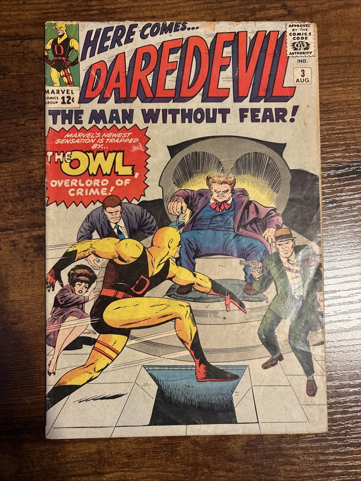 Daredevil #3 First Appearance Of The Owl Stan Lee Marvel 1964 Silver Age