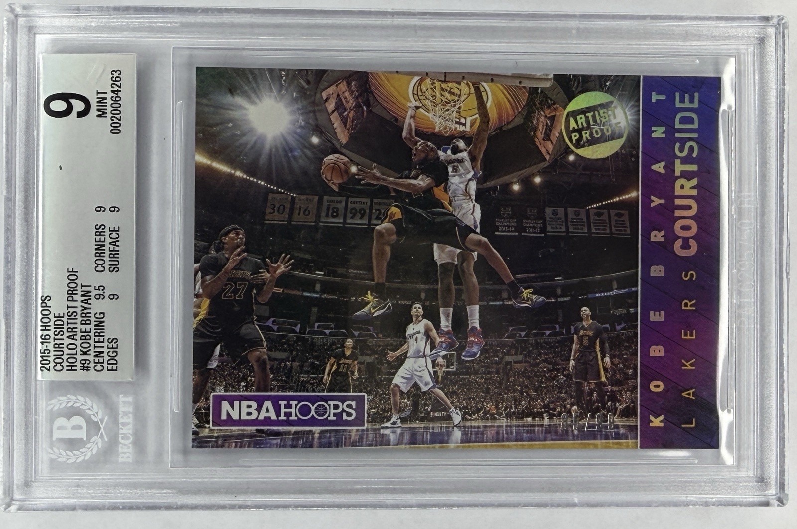 2015-16 Panini NBA Hoops - Courtside Kobe Bryant #9 Holo Artist Proof /99