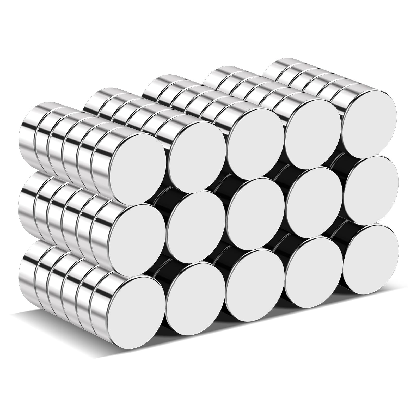 Trymag 90Pcs Small Round Refrigerator Magnets 8x3mm Rare Earth Neodymium Disc