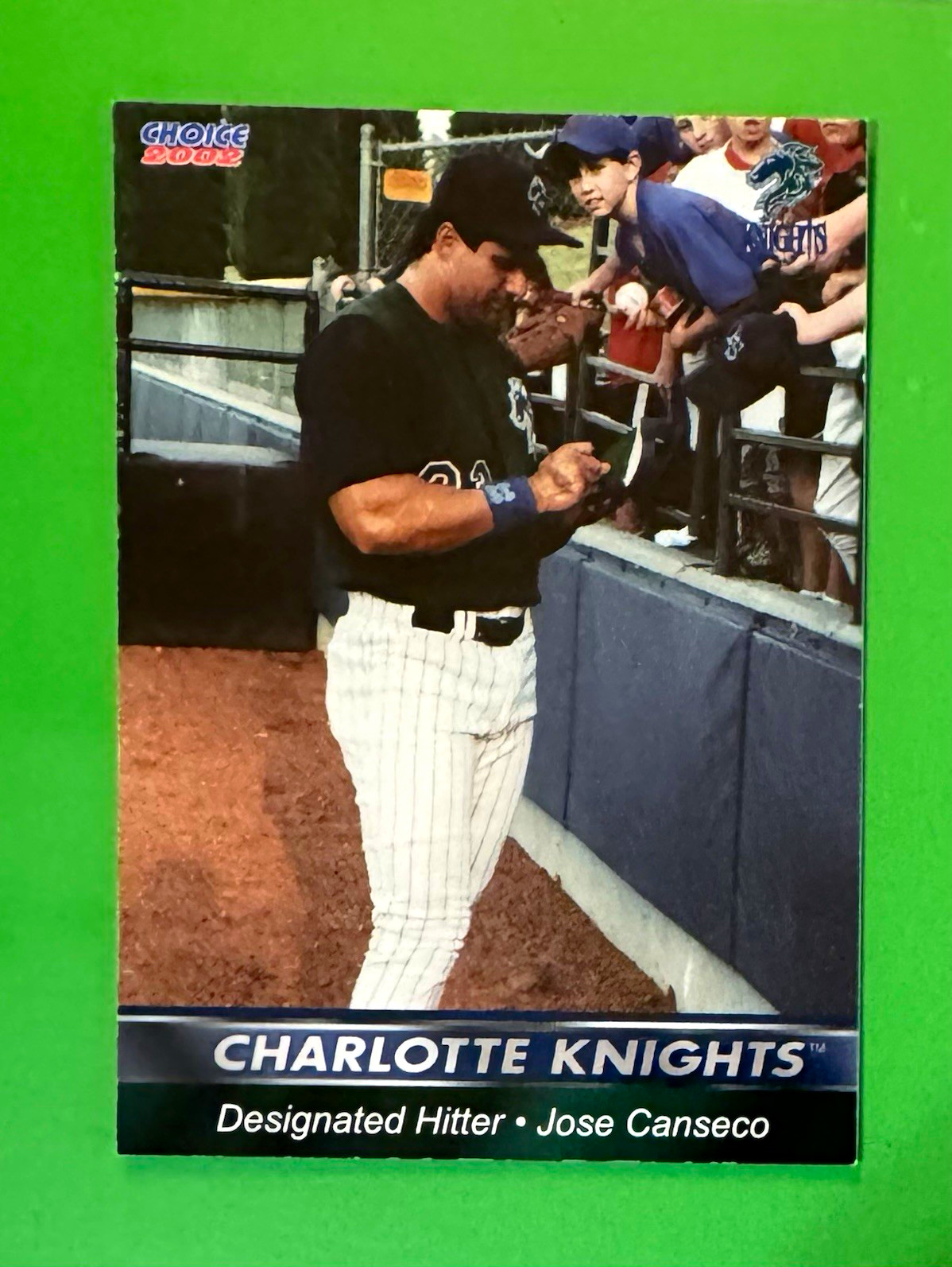 Choice 2002 Charlotte Knights Jose Canseco Designated Hitter #06 Baseball Card Choice 2002 Charlotte Knights Jose Canseco Designated Hitter #06 Baseball Card
