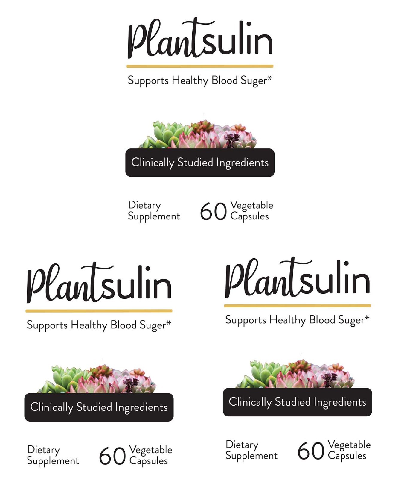 Plantsulin 3 Pack Blood and Weight Support Capsules - Genuine 3 Bottles
