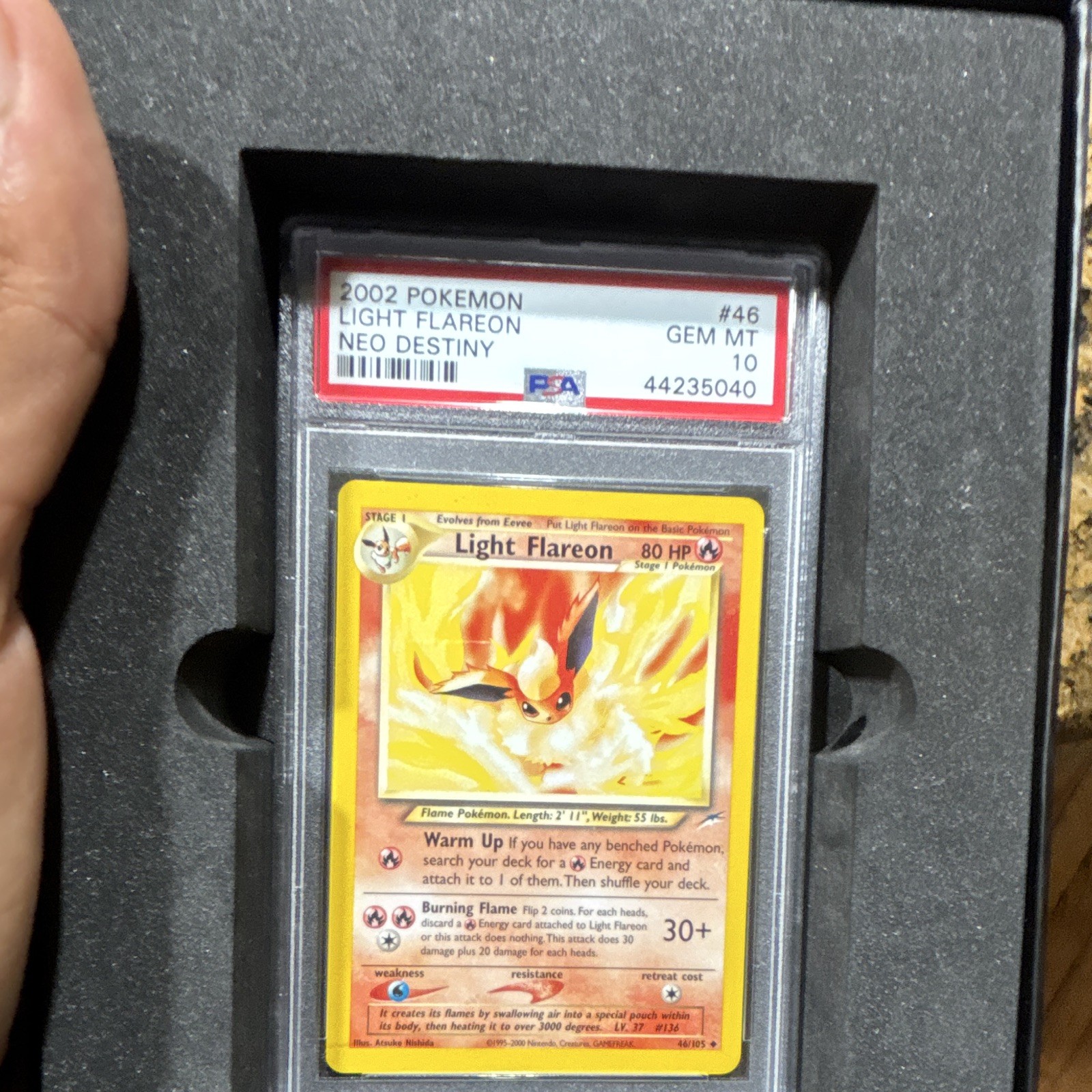 Wizards of the Coast Pokémon Neo Destiny Light Flareon 46/105 PSA 10 low pop Wizards of the Coast Pokémon Neo Destiny Light Flareon 46/105 PSA 10 low pop