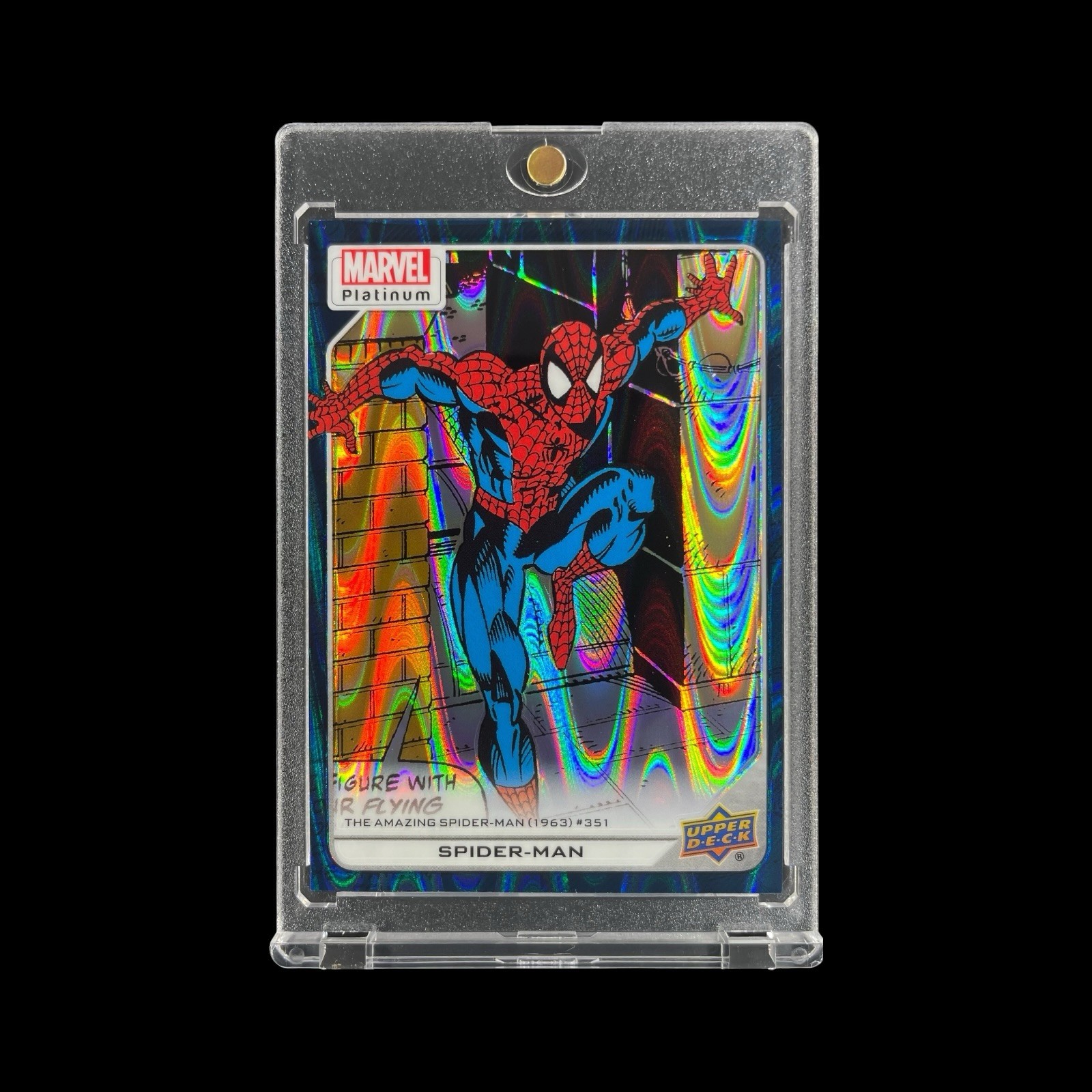 SPIDER-MAN RARE TEAL RAYWAVE REFRACTOR PRIZM /799 HOLO CARD Upper Deck - Marvel