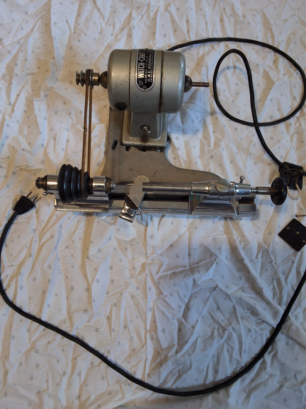Vintage C&E Marshall Watch-Craft Watchmakers Lathe  Repairman’s Tool Runs
