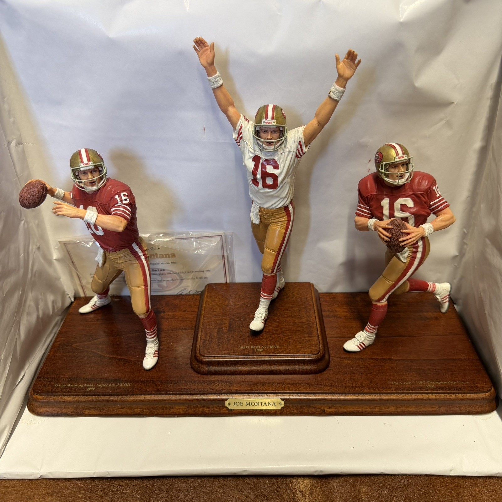 JOE MONTANA 3 FIGURE DANBURY MINT LIMITED ED FIGURINE 9 INCH 49’ers JOE MONTANA 3 FIGURE DANBURY MINT LIMITED ED FIGURINE 9 INCH 49’ers