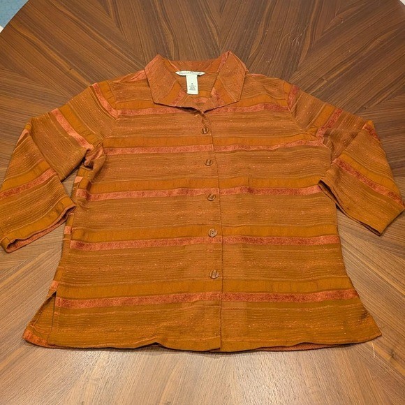 French Laundry rust orange striped blouse French Laundry rust orange striped blouse