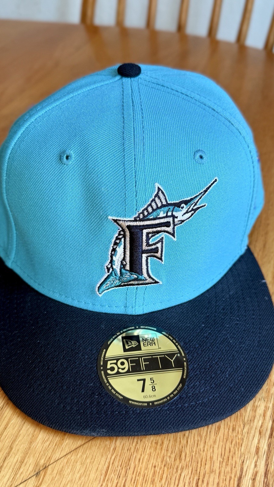 New Era 59FIFTY Florida Marlins World Series Fitted Hat Cap 7 5/8 Blue/Black