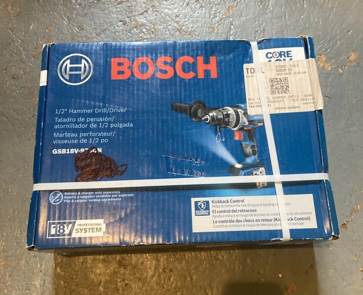 Bosch 18V Hammer Drill/Driver Brushless High Torque TOOL ONLY GSB18V-975CN Bosch 18V Hammer Drill/Driver Brushless High Torque TOOL ONLY GSB18V-975CN