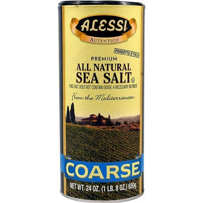 2x Alessi Coarse Sea Salt Seasoning Kitchen Cooking Gourmet Flavor Sealed 24oz