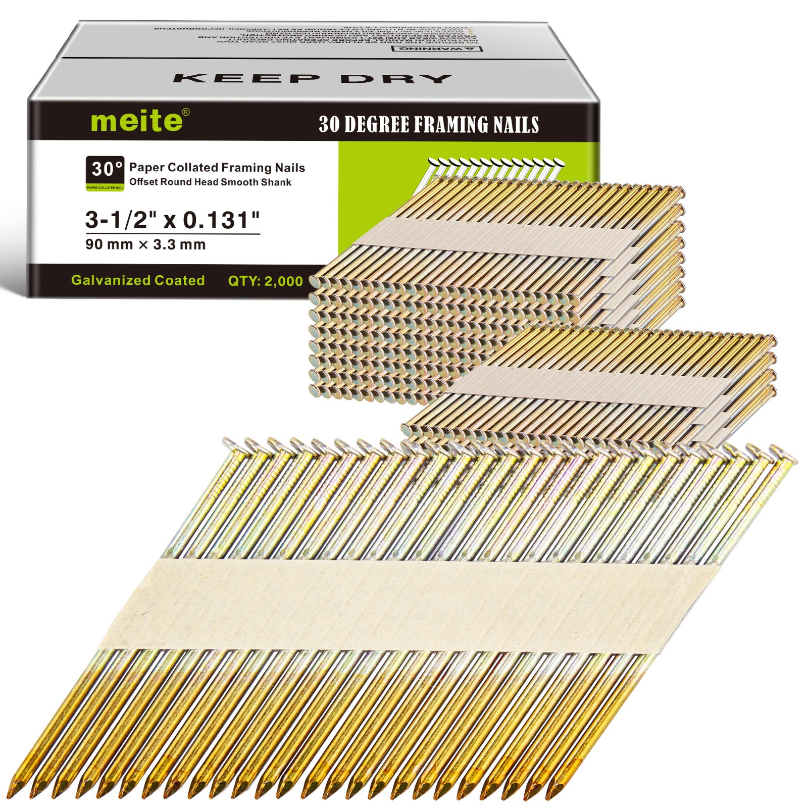 2000 Counts meite 30 Degree Framing Nails 3-1/2\