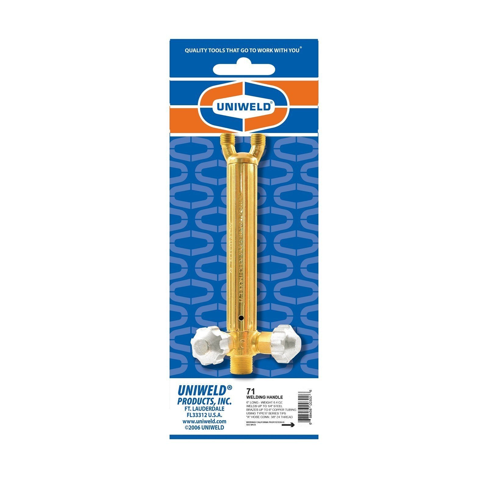 Uniweld 71 WH550 Oxy-Acetylene Welding Handle Heavy Duty Front Valve Uniweld 71 WH550 Oxy-Acetylene Welding Handle Heavy Duty Front Valve