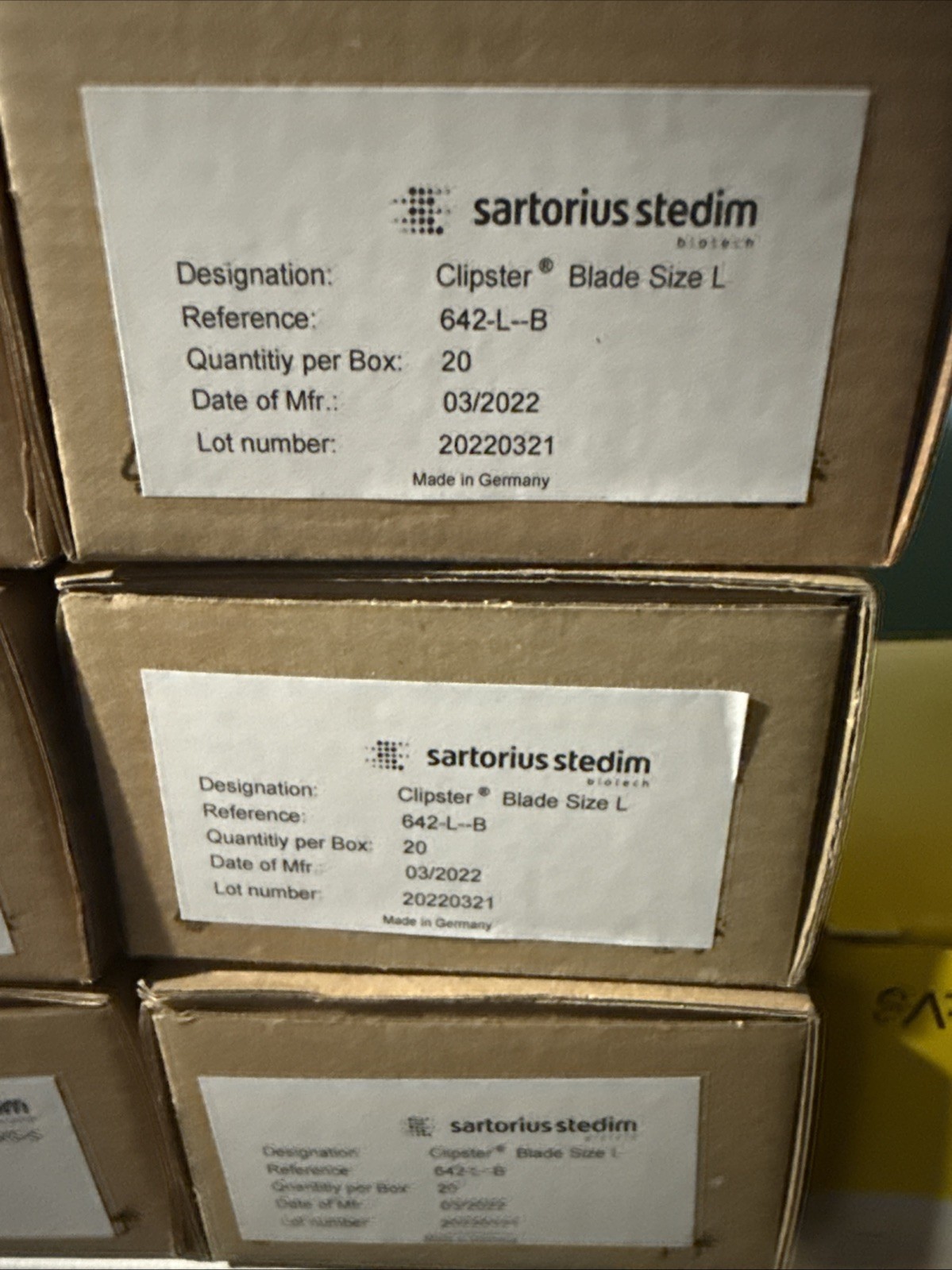 (20/Pk) SARTORIUS STEDIM BIOTECH Clipster Blades Size L 642-L-B