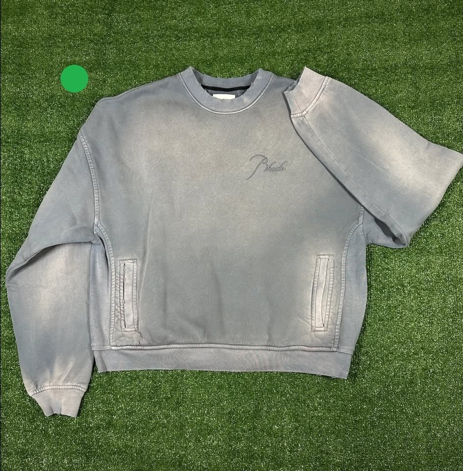 New RHUDE Authentic Embroidered Crewneck-Sundry Elephant-Size Large MSRP:$680.00