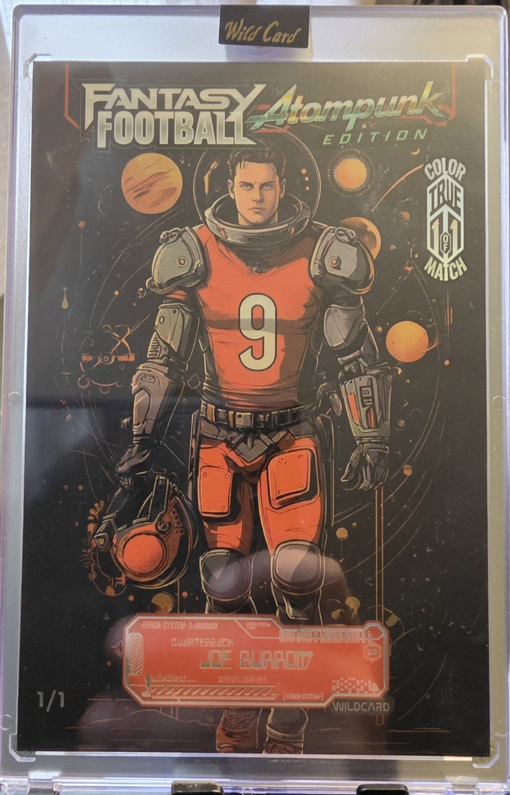 2026 Wild Card Fantasy Football Atompunk Color Match Jumbo TRUE 1/1 Joe Burrow