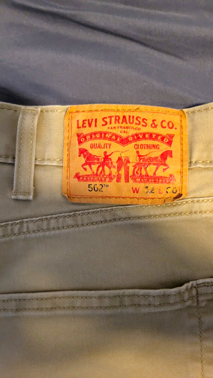 Levi\'s Men’s 500 Series Beige Light Wash Tapered Denim Jeans 5-Pocket