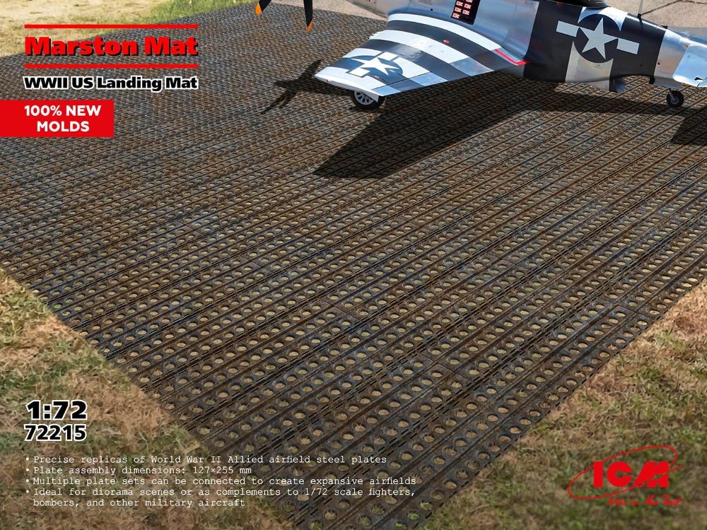 ICM-72215 ICM Models 1/72 Marston WWII US Landing Mat (5\'x 10\') ICM-72215 ICM Models 1/72 Marston WWII US Landing Mat (5\'x 10\')