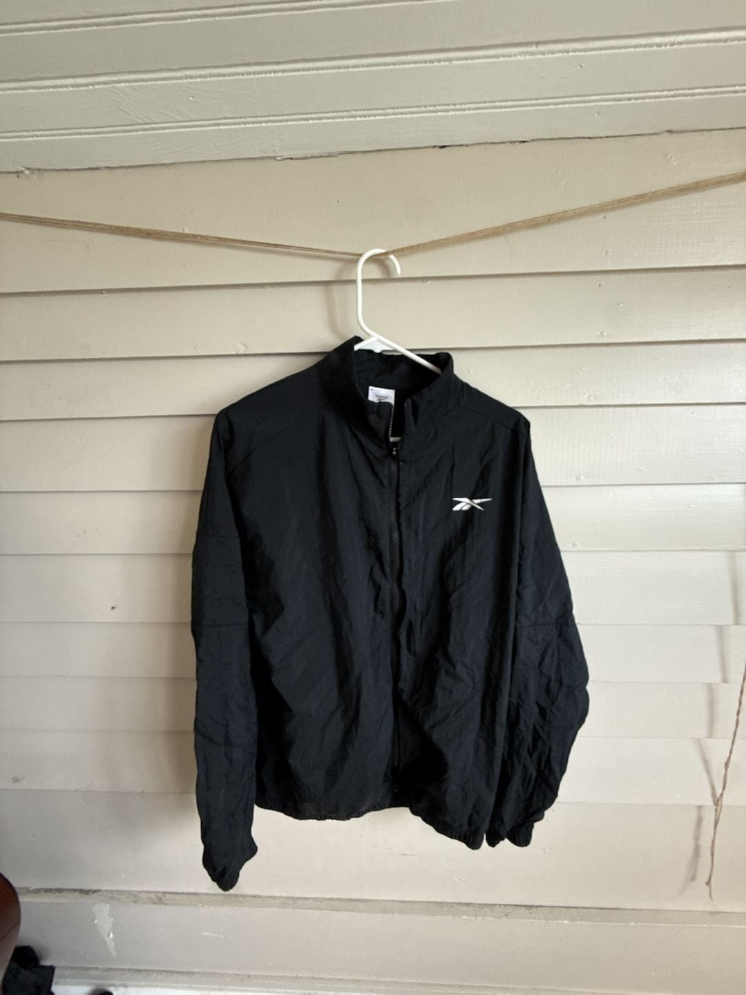 Vintage Track style Reebok Windbreaker Jacket Size M Black Vintage Track style Reebok Windbreaker Jacket Size M Black
