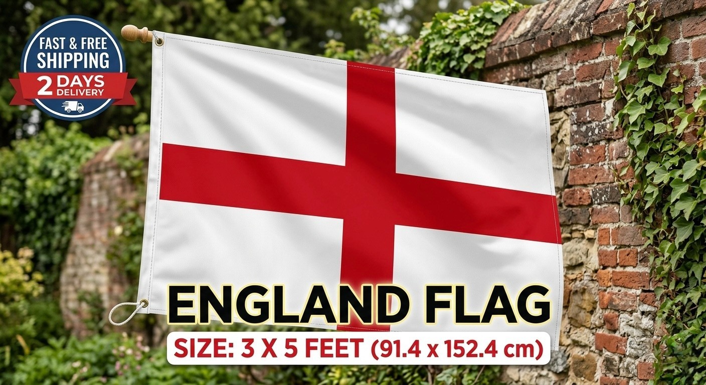 England Football Flag 3x5 Ft FIFA 2026 World Cup Banner Fast 