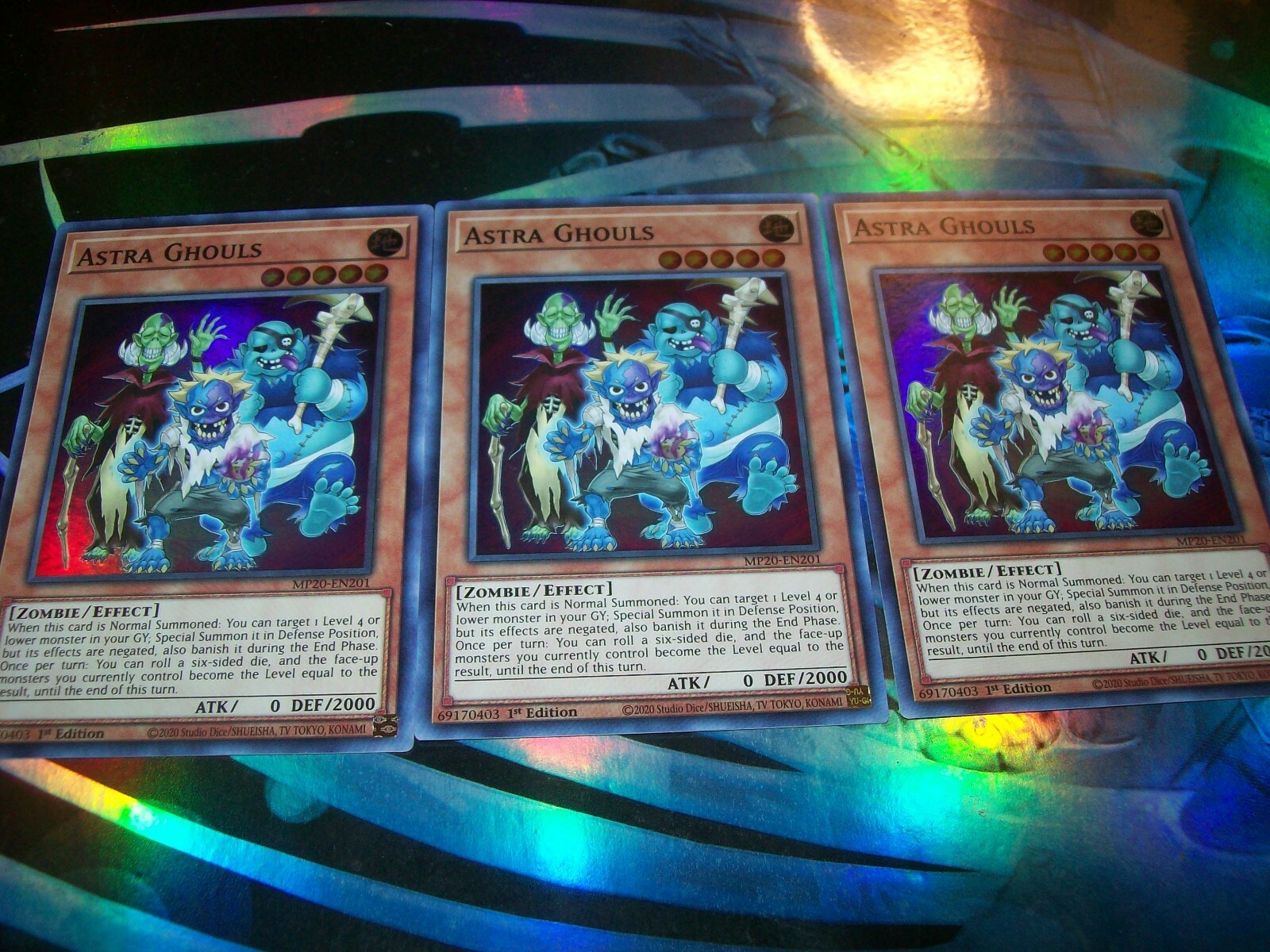 3x Astra Ghouls 1st Edition Super Rare MP20-EN201 Yu-Gi-Oh