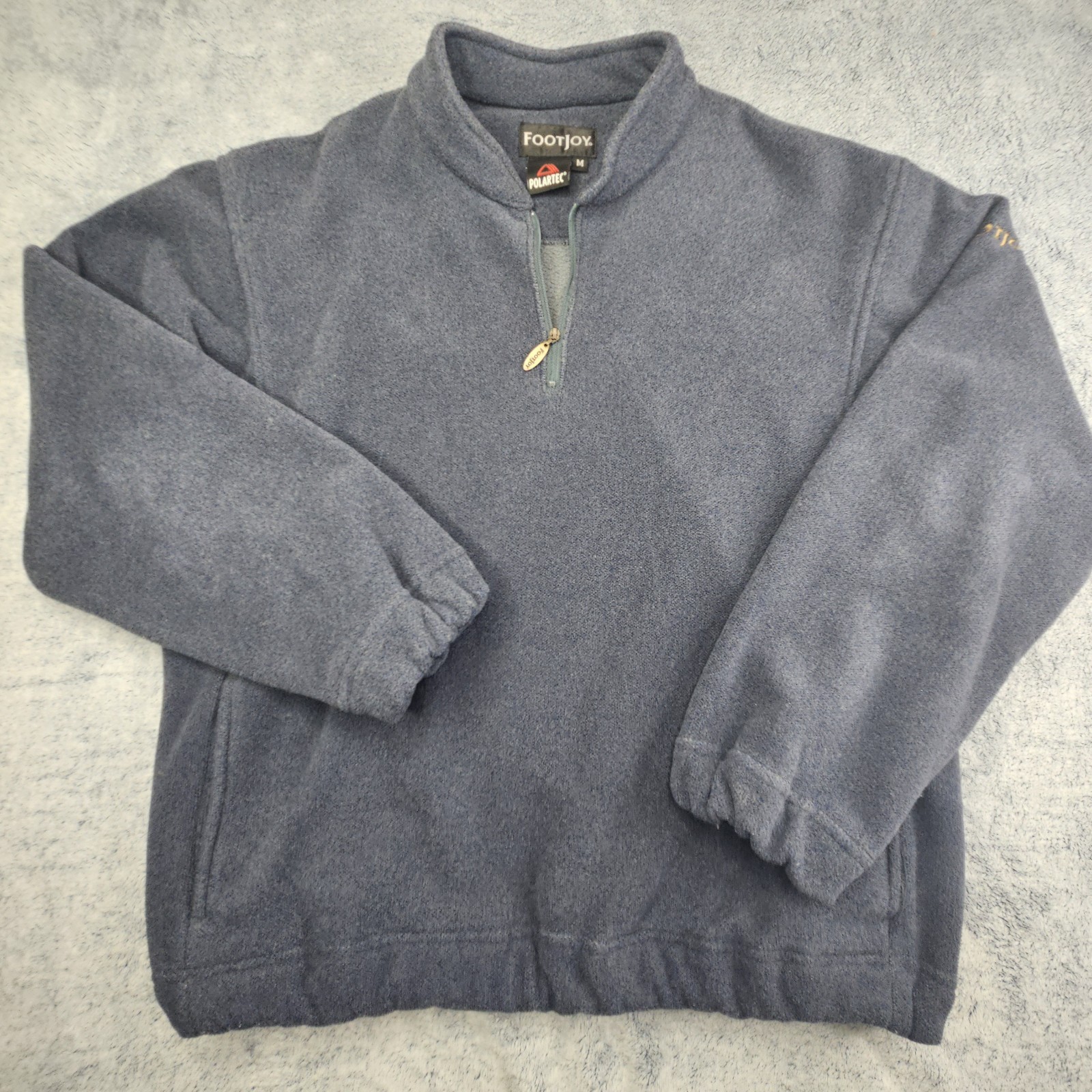 Vintage FootJoy Polartec Fleece 1/4 Zip Pullover Mens Mediuk Navy Golf Sweater