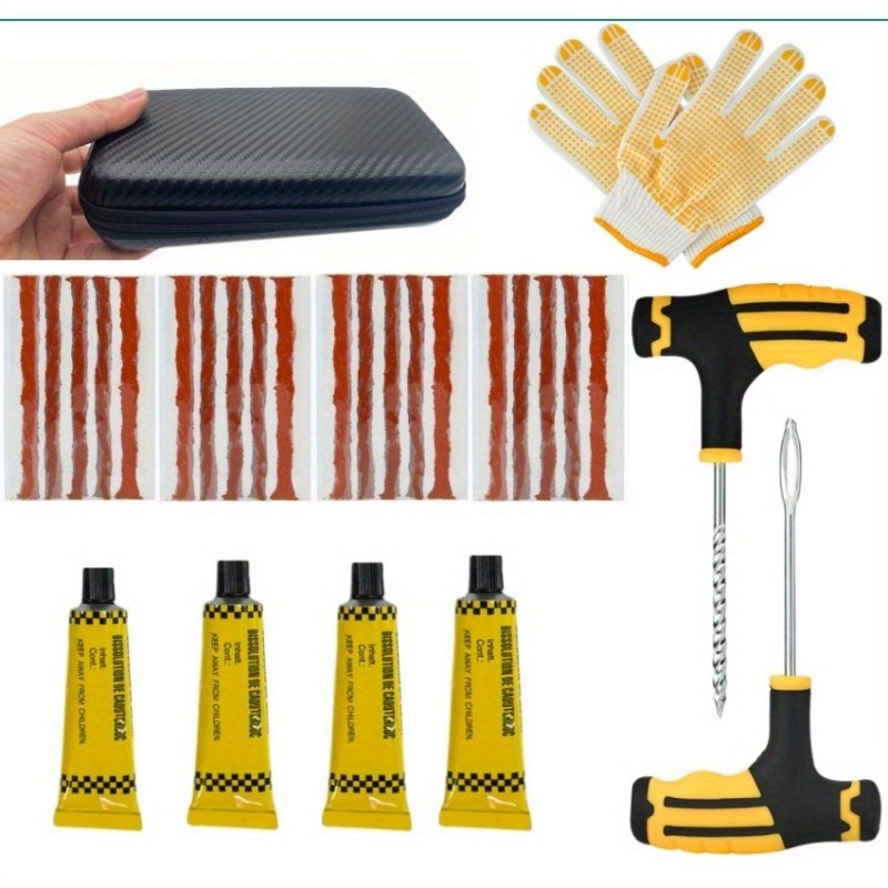 29pcs Car Truck Motorcycle Tire Repair Kit DIY Flat Tire Plug Patch Tool Set