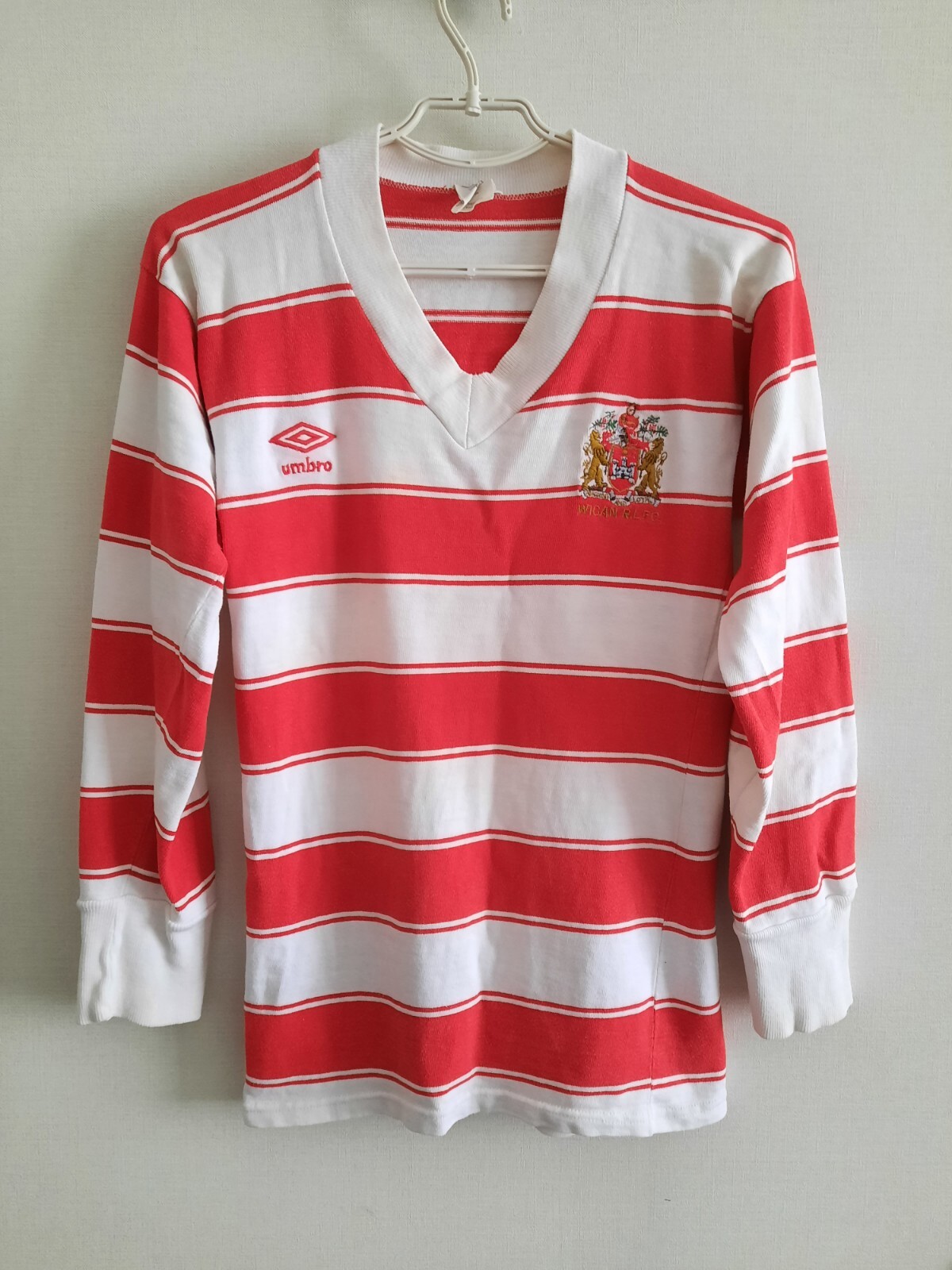 Vintage Wigan Warriors Rugby Jersey 1980s Umbro Rare Long Sleeve