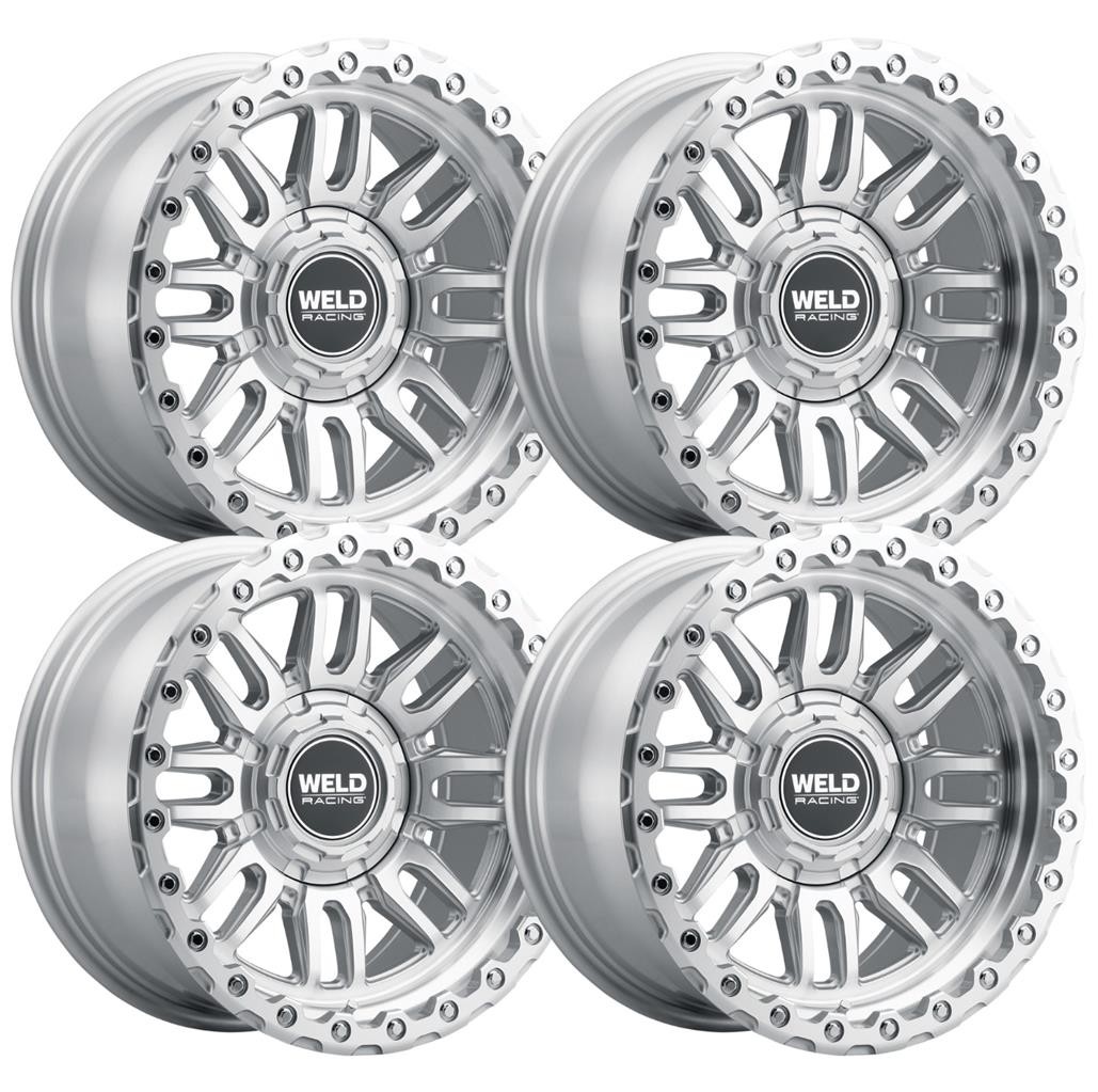 (Set-4) Weld Off-Road Swift 17x9 8x170 Silver Machined -12mm Wheels Rims 17 Inch