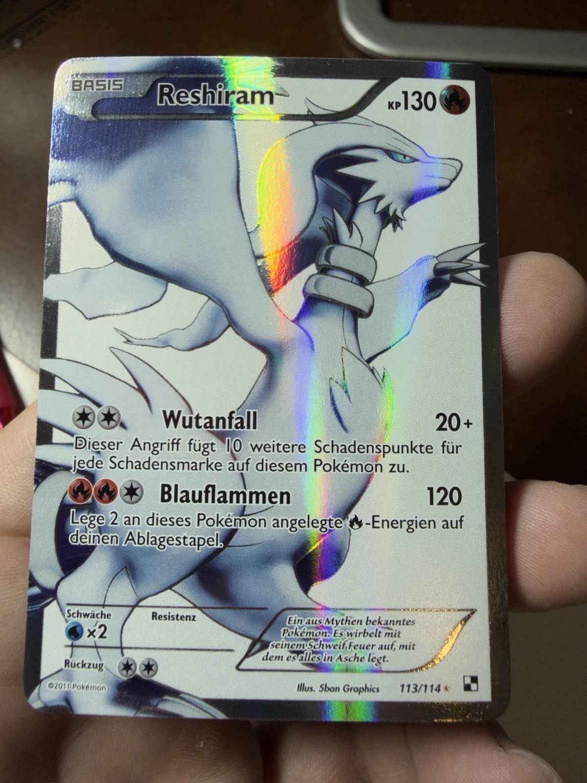 FA/RESHIRAM GERMAN POKEMON BLACK & WHITE 2011 113/114 Pokemon Rare Mid Era