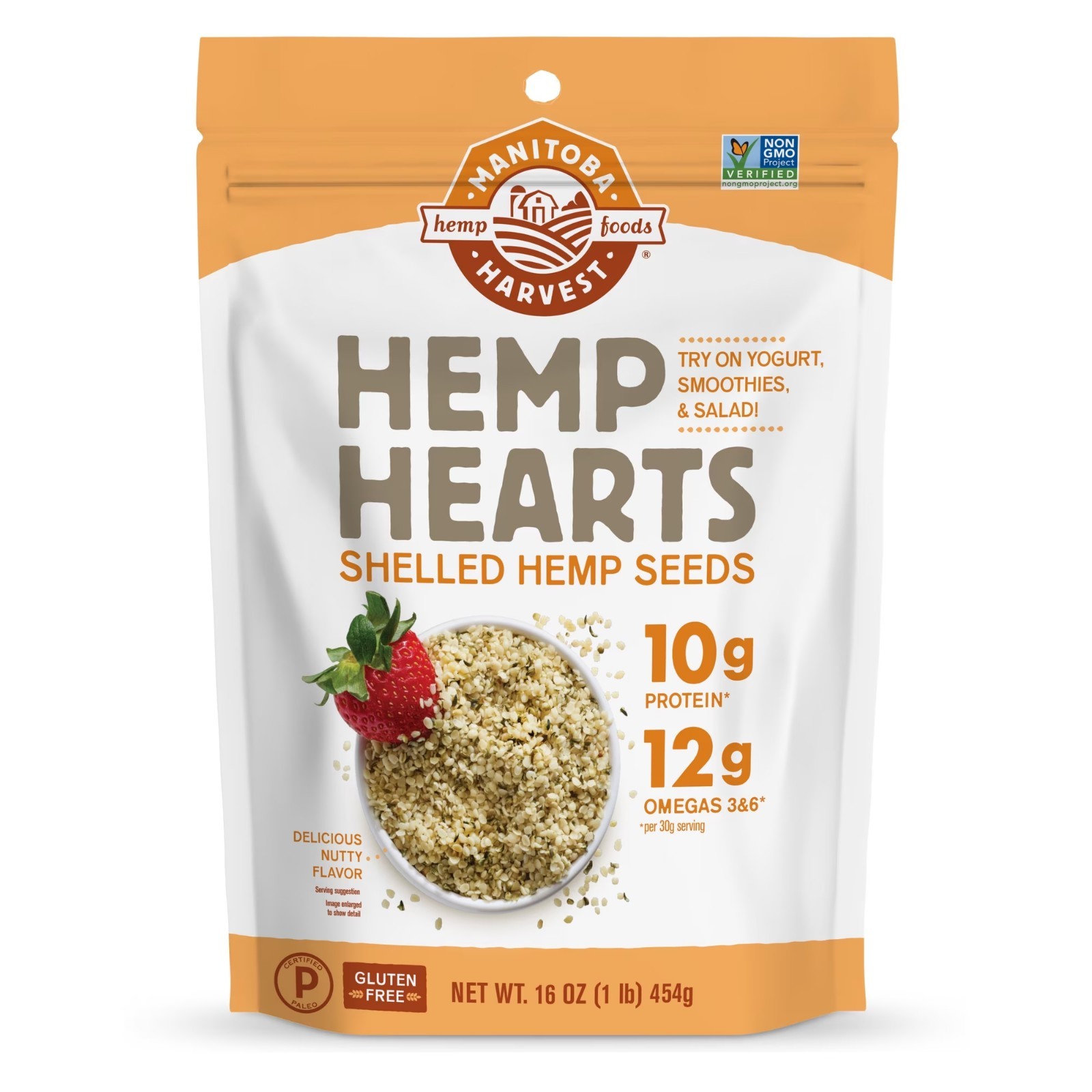 Manitoba Harvest Hemp Hearts 16 oz,Shelled Hemp Seeds,Protein,Omega 3&6.