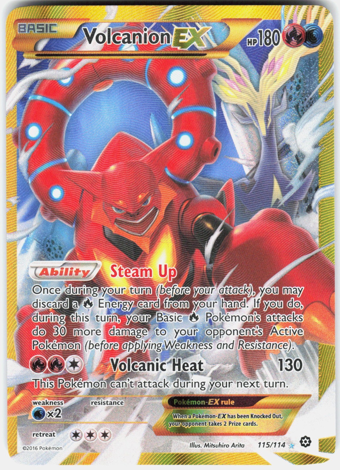 Volcanion EX (Secret) Holo Secret Rare XY - Steam Siege 115/114 MP