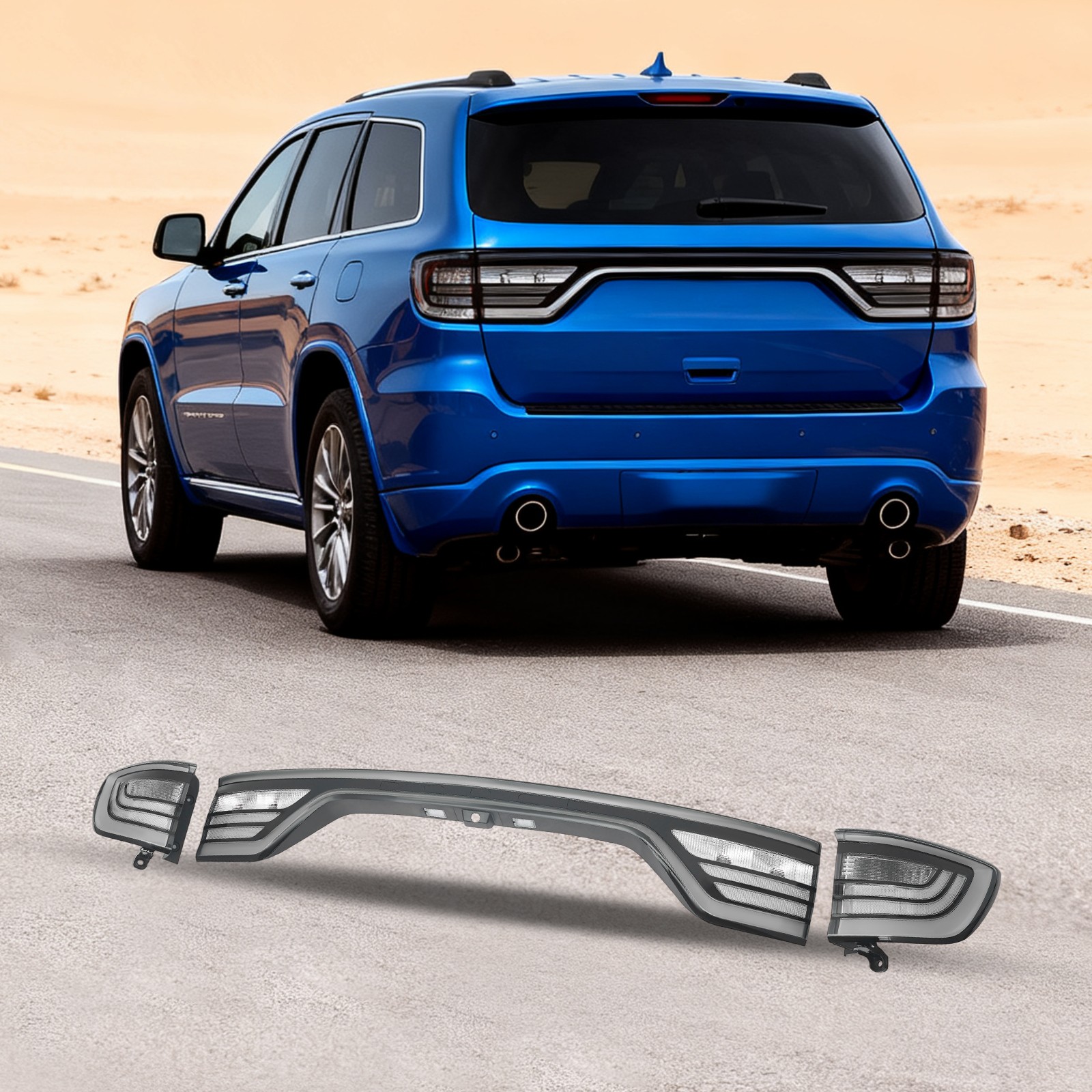 For 2014-2022 Dodge Durango LED Tail Lights with Tailgate Tail Light 3PCS Smoked