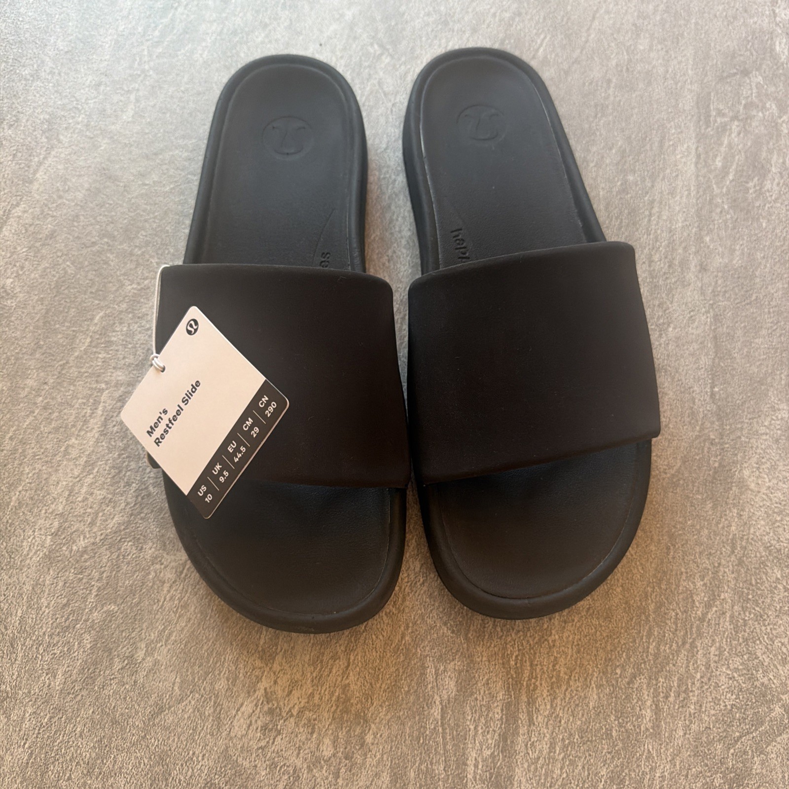 Lululemon Men’s Restfeel Slide Sandal Black Sz 10 NEW Lululemon Men’s Restfeel Slide Sandal Black Sz 10 NEW