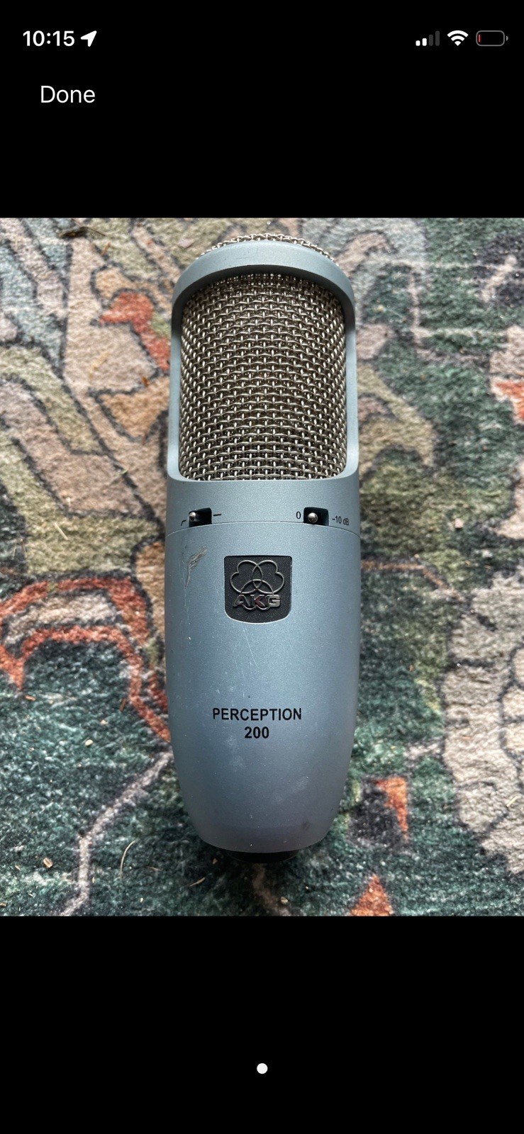 AKG Perception 200 Condenser Wired XLR Microphone -10 dB Pad Gray