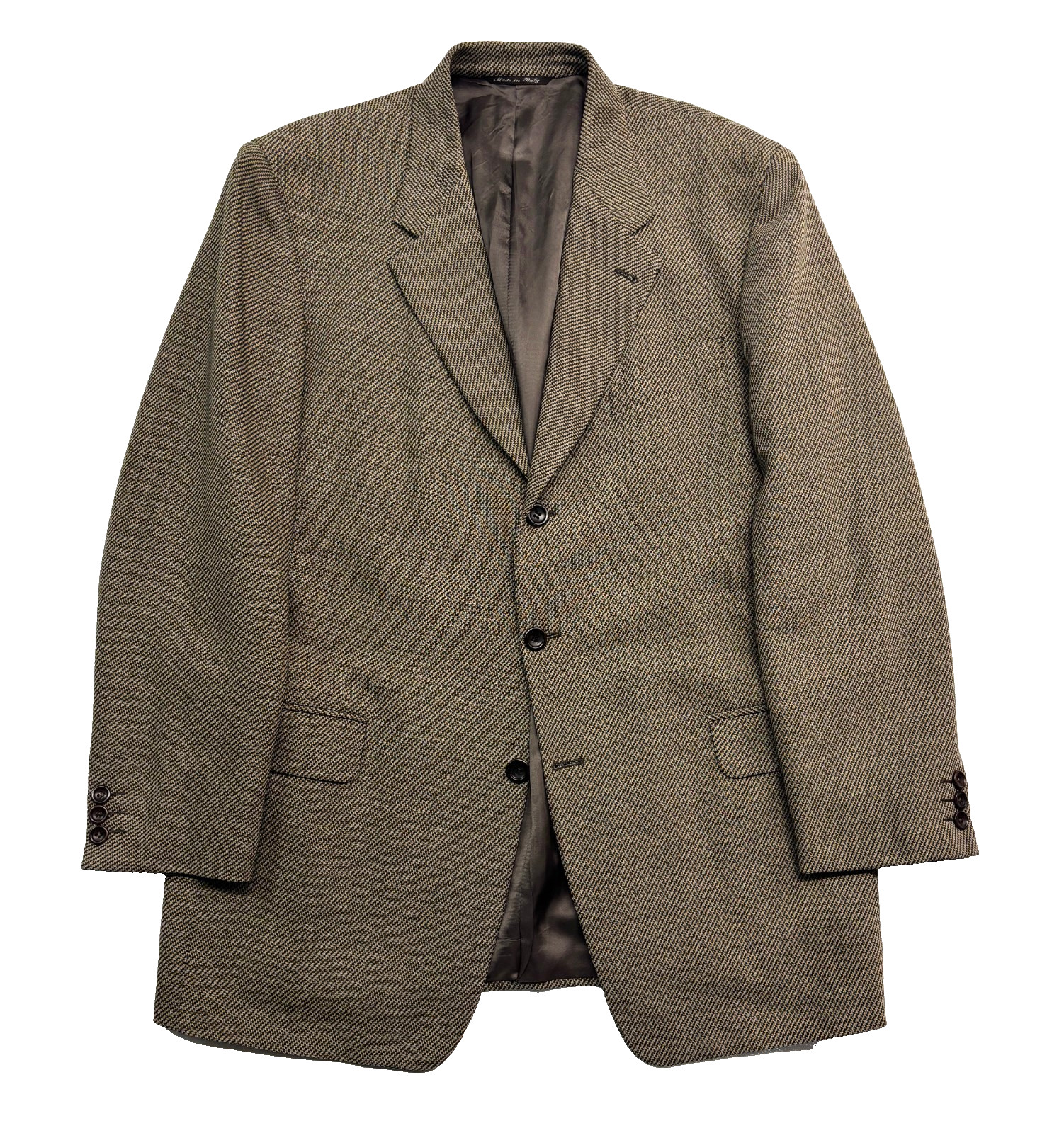 vtg 90s Canali Propasta 52R 42R Brown Micro Houndstooth Blazer Jacket Sport Coat