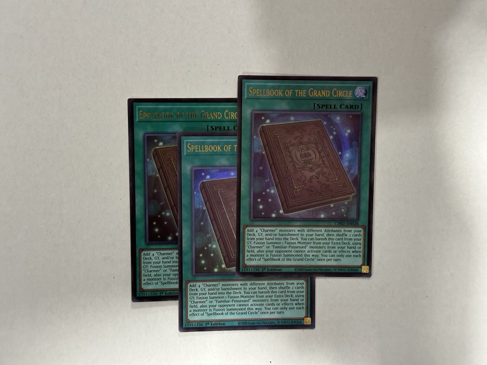 3x Spellbook of the Grand Circle 1st Edition Ultra Rare CH02-EN028 Yu-Gi-Oh NM