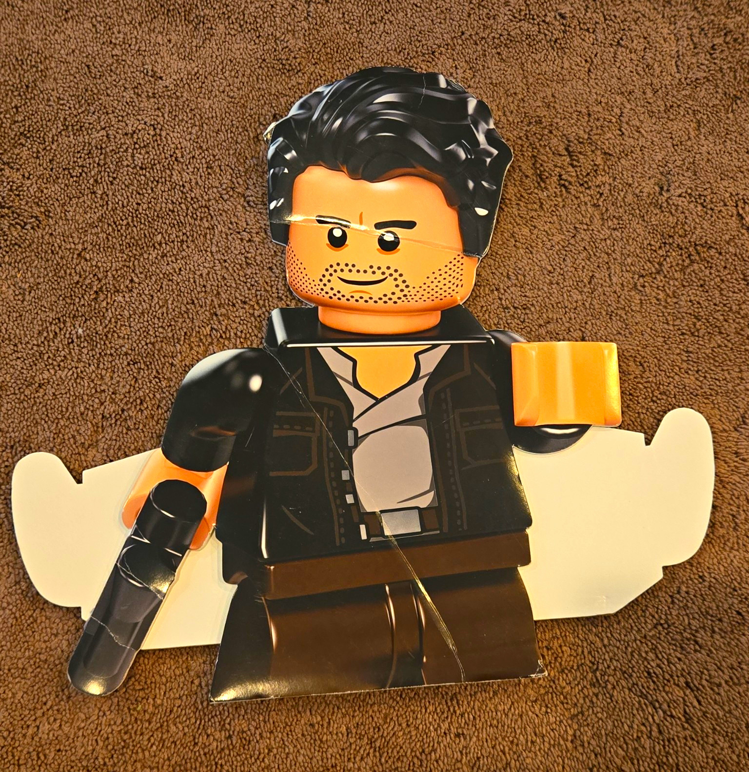 RARE LEGO Star Wars Minifigure Cardboard promotional Poe Dameron Standee Cutout RARE LEGO Star Wars Minifigure Cardboard promotional Poe Dameron Standee Cutout