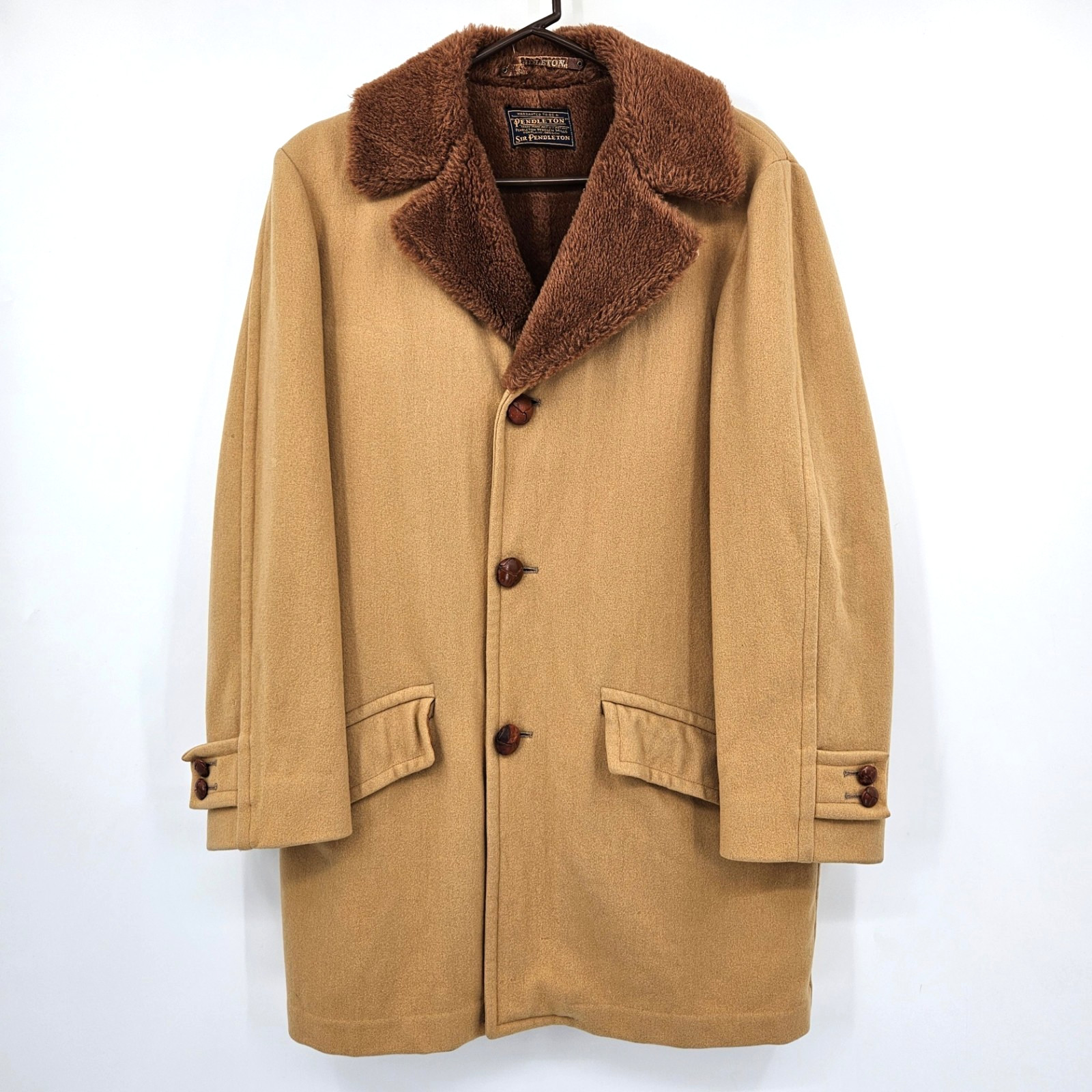 Vintage 60\'s Pendleton Sir Pendleton Faux Fur Collared Coat Jacket Men\'s Large Vintage 60\'s Pendleton Sir Pendleton Faux Fur Collared Coat Jacket Men\'s Large