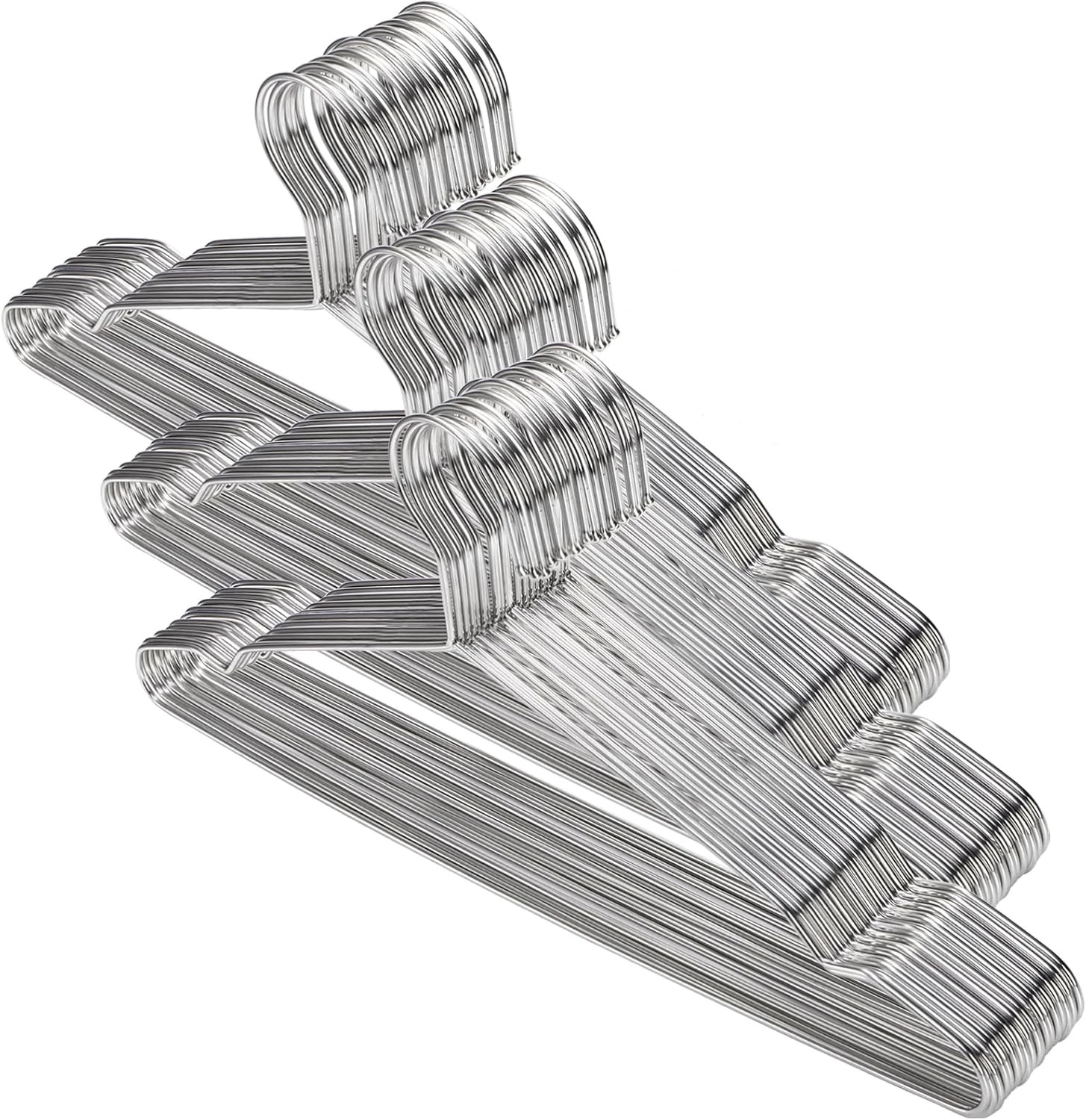 50 Pack Stainless Steel Strong Wire Metal Hangers Heavy Duty Clothes Hangers -