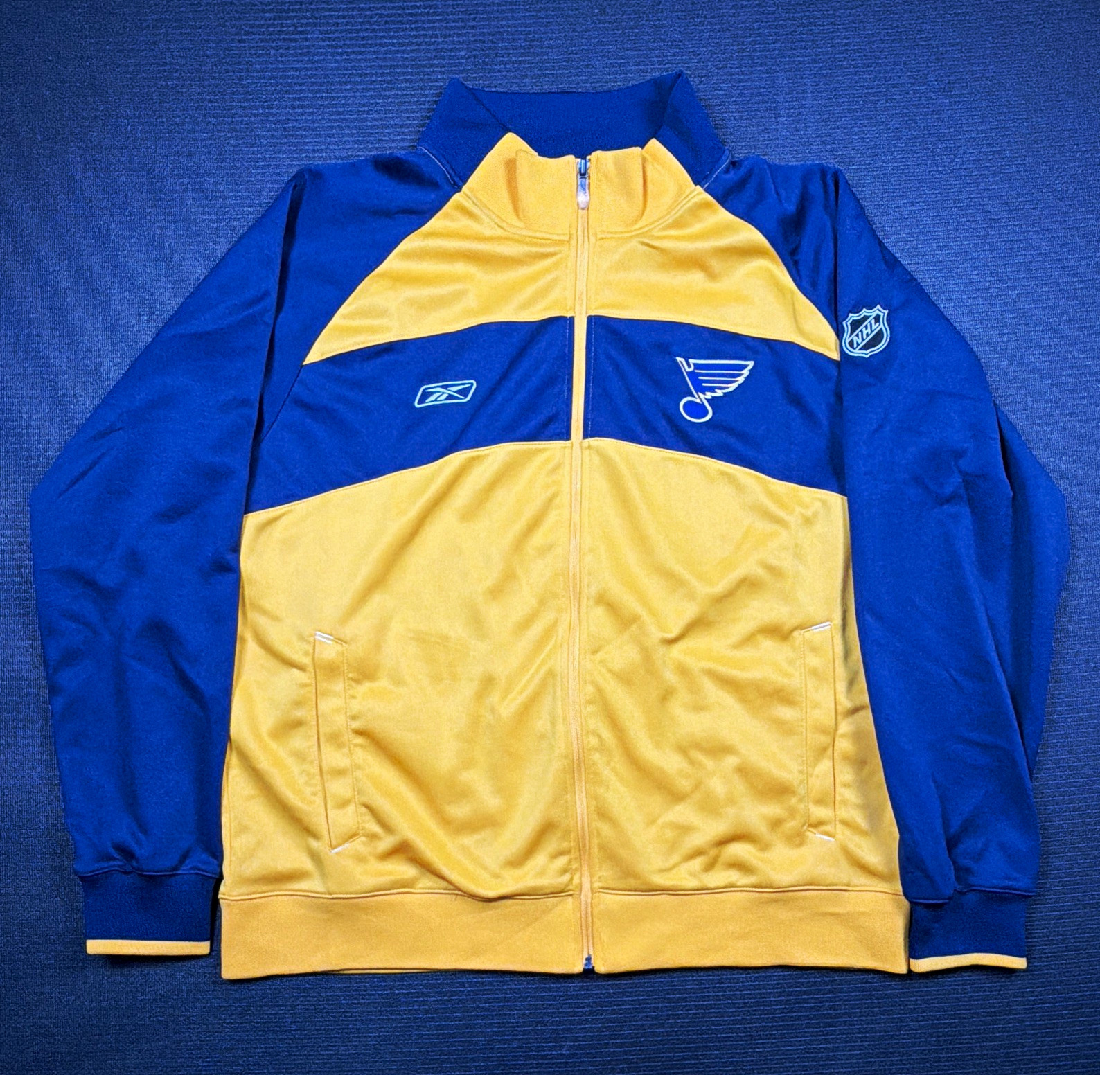 Reebok Center Ice St Louis Blues Jacket Mens XL NHL Hockey Full Zip Track