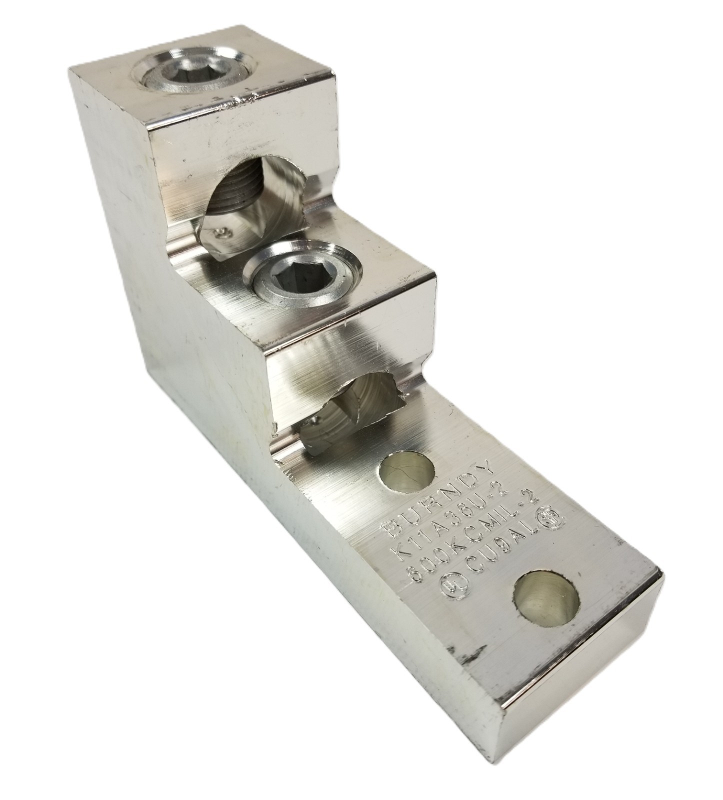 Burndy K11A36U2 2Hole 600KCMIL 2Conductor Mechanical Terminal Lug Tin Plated NEW Burndy K11A36U2 2Hole 600KCMIL 2Conductor Mechanical Terminal Lug Tin Plated NEW