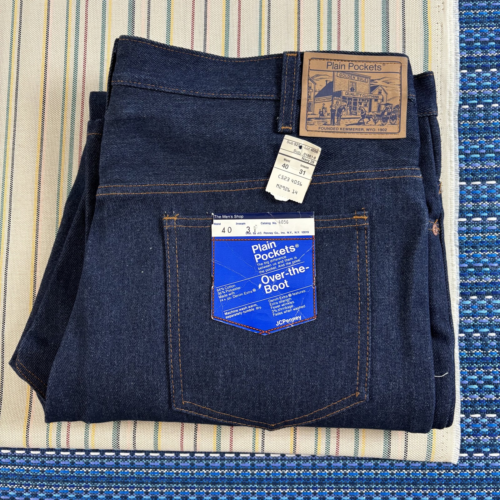 Vintage JCPenney Plain Pockets Jeans Mens 40x31 Blue Denim Scovill 70s 80s