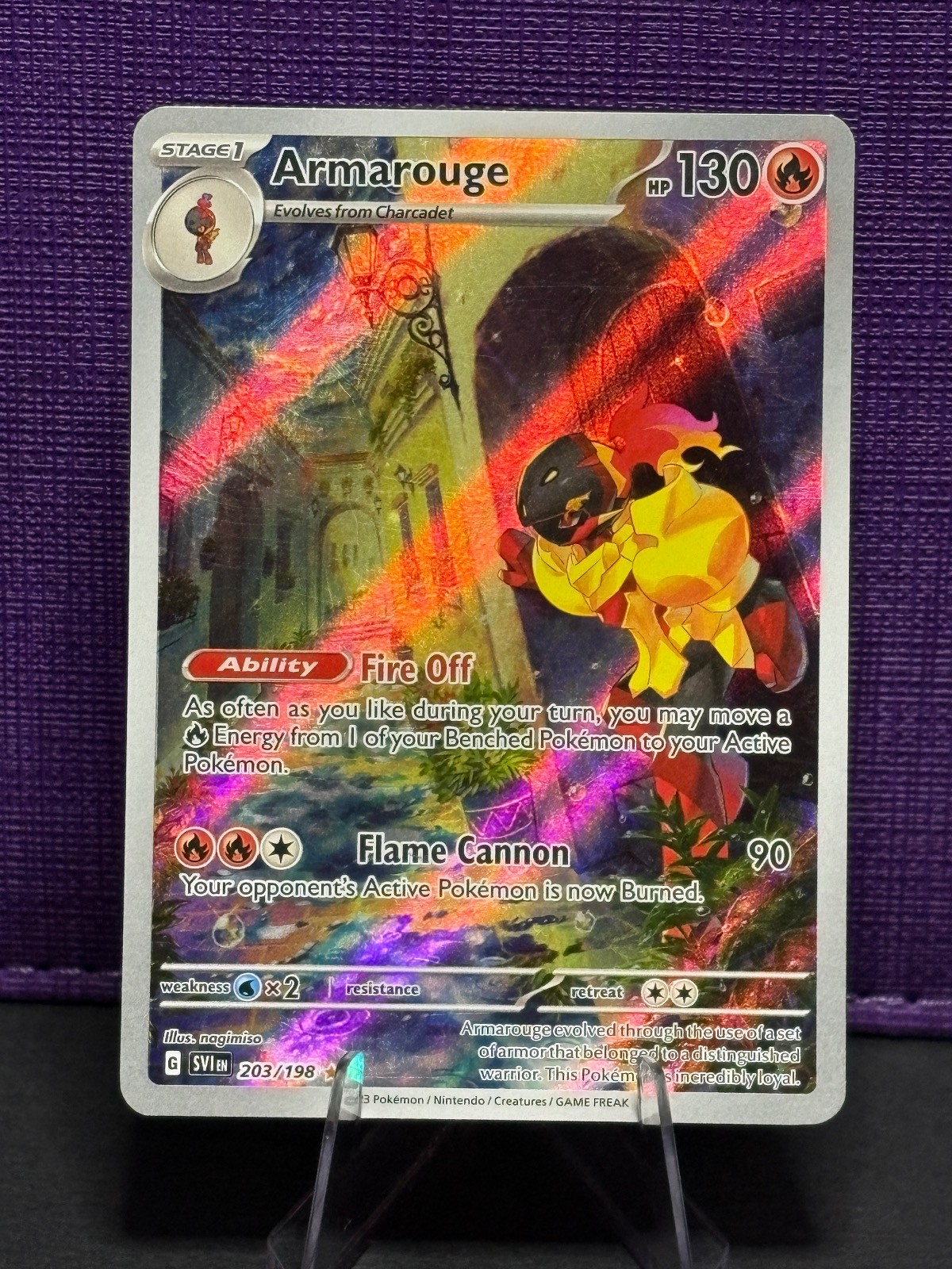 Armarouge 203/198 Illustration Rare Scarlet & Violet Pokemon Holo NM