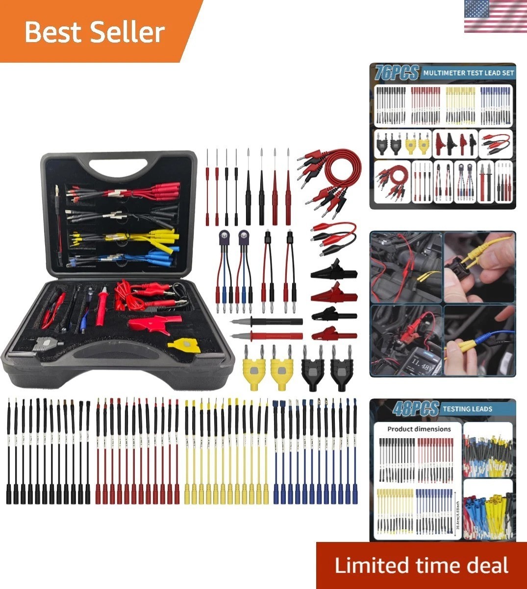 76 Pcs Automotive Circuit Lead Kit, Multimeter Leads Kit, Electrical Back P... 76 Pcs Automotive Circuit Lead Kit, Multimeter Leads Kit, Electrical Back P...
