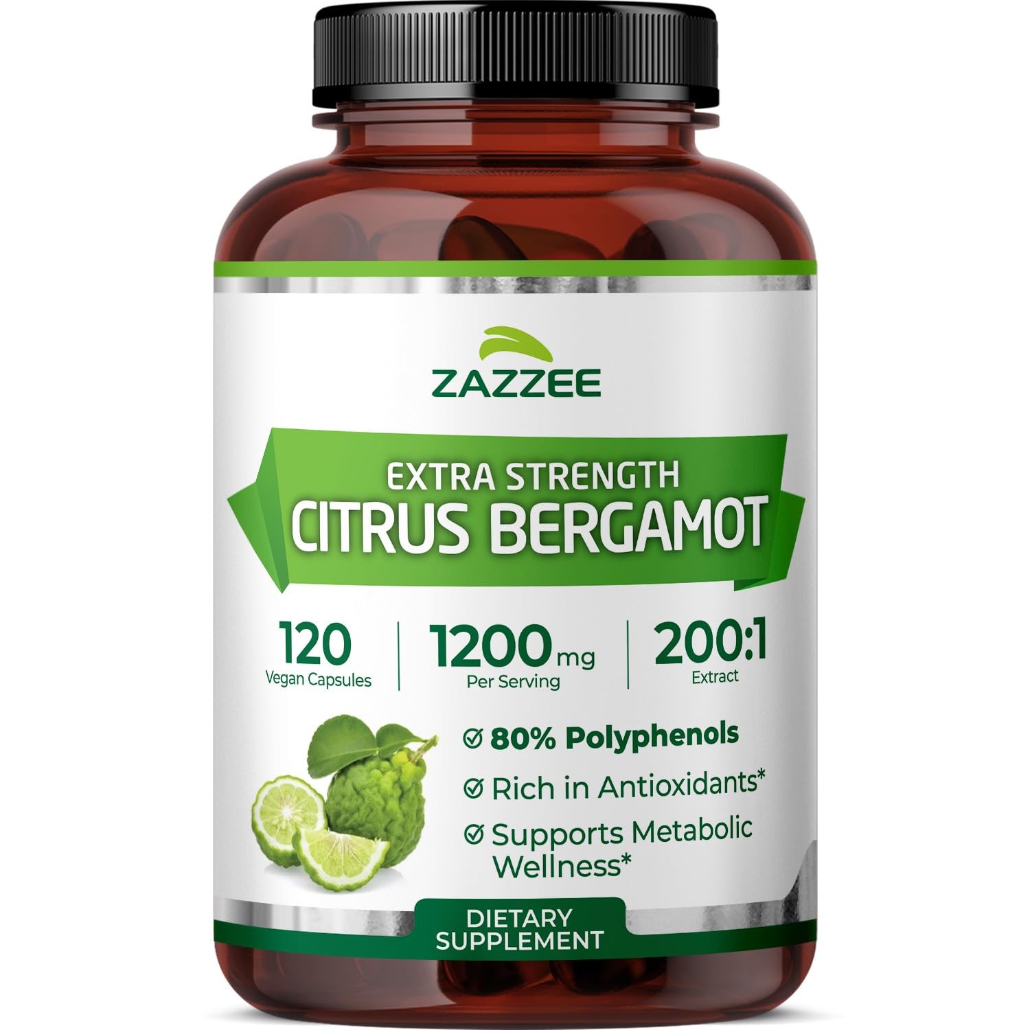 Zazzee Citrus Bergamot 1200mg 120 Capsules
